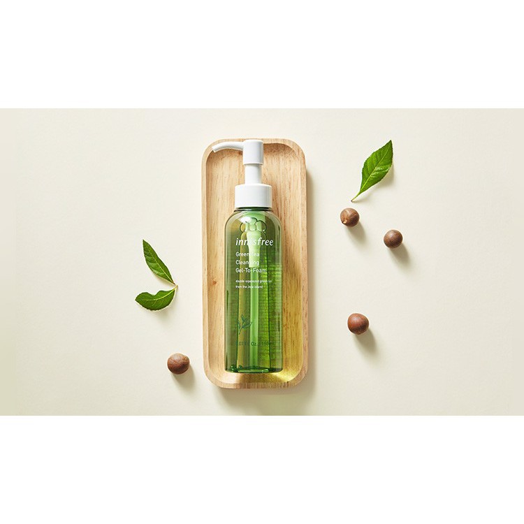 Gel tẩy trang kết hợp sữa rửa mặt từ trà xanh Innisfree Green Tea Cleansing Gel-to-foam