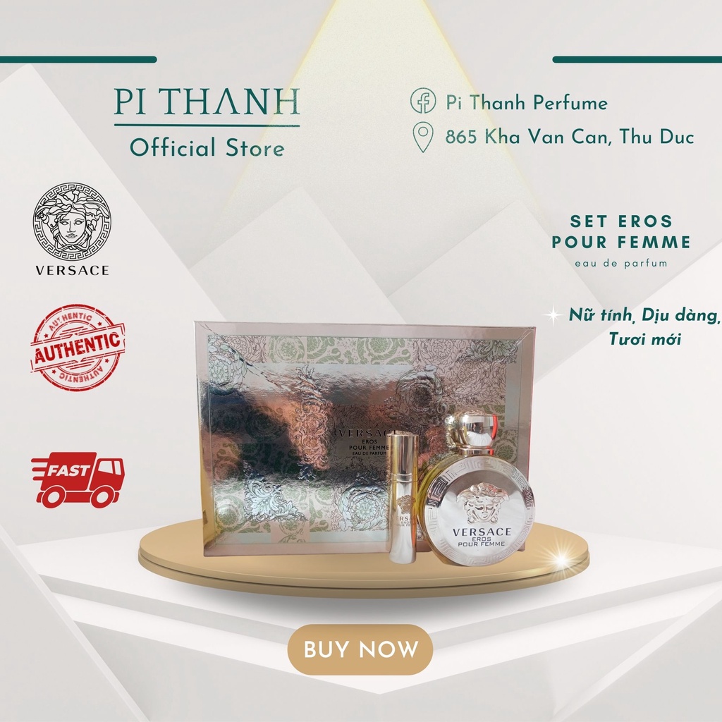Set nước hoa EROS POUR FEMME VERSACE Nữ tính, Dịu dàng, Tươi mới