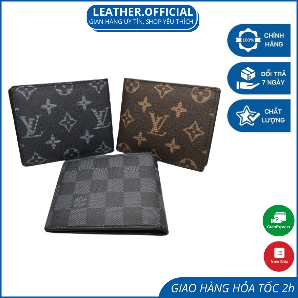 (Full Box) Ví Da LV Nam,Nữ Caro,Bóp Da Nam Kẻ caro,hoa văn,2 mầu sang trọng,bền đẹp