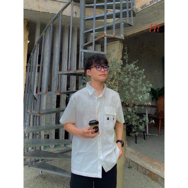 Áo sơ mi nắp túi lắp ghép HT12