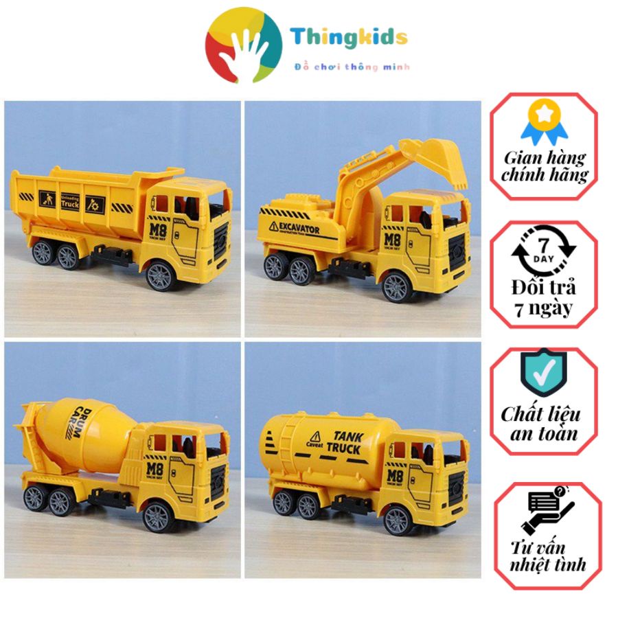 Set vỉ xe ô tô công trình xây dựng cho bé - Thingkids
