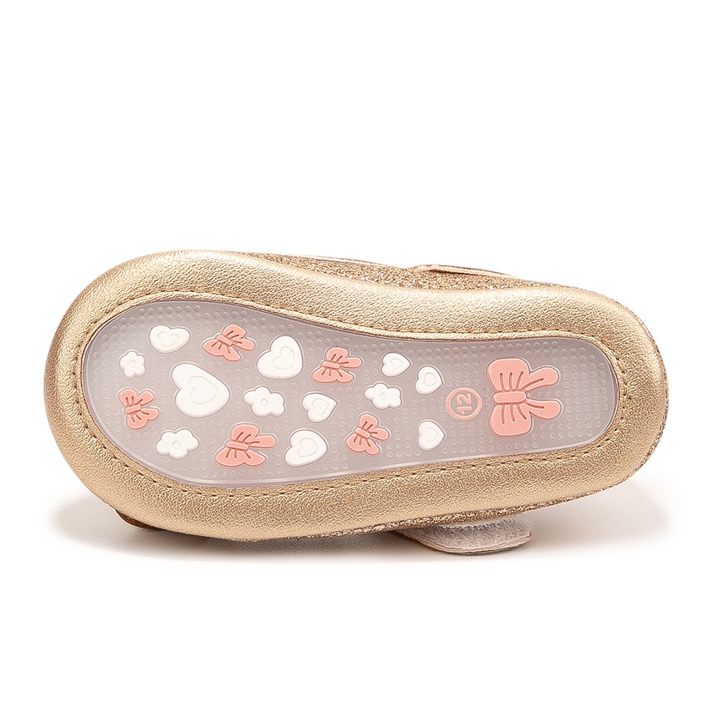 Giày búp bê da PU đế mềm chống trượt đính sequin lấp lánh cho bé gái 0-18 tháng tuổi