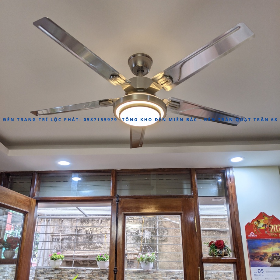 Quạt Trần Đèn 6 Cấp Độ Gió,3 Chế Độ Đèn LED,Điều Từ Xa, Đảo Chiều