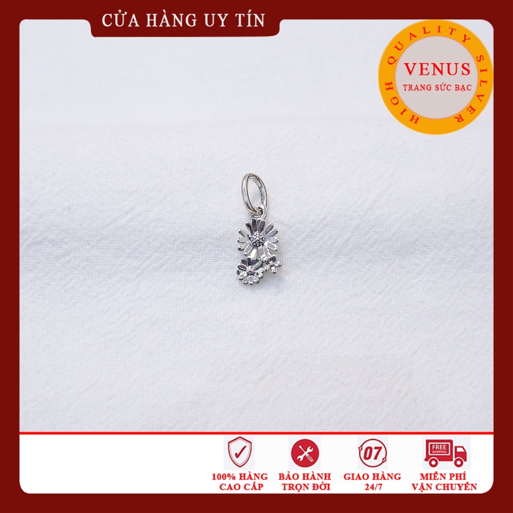 [Charm bạc 925 cao cấp] Charm treo hoa cúc 3 bông- Mã sản phẩm VENUST16