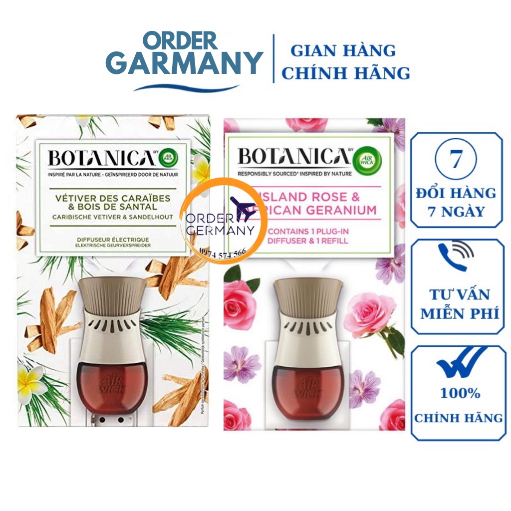 Bộ Tinh Dầu Cắm Điện Airwick Botanica 19ml Nội Địa Đức