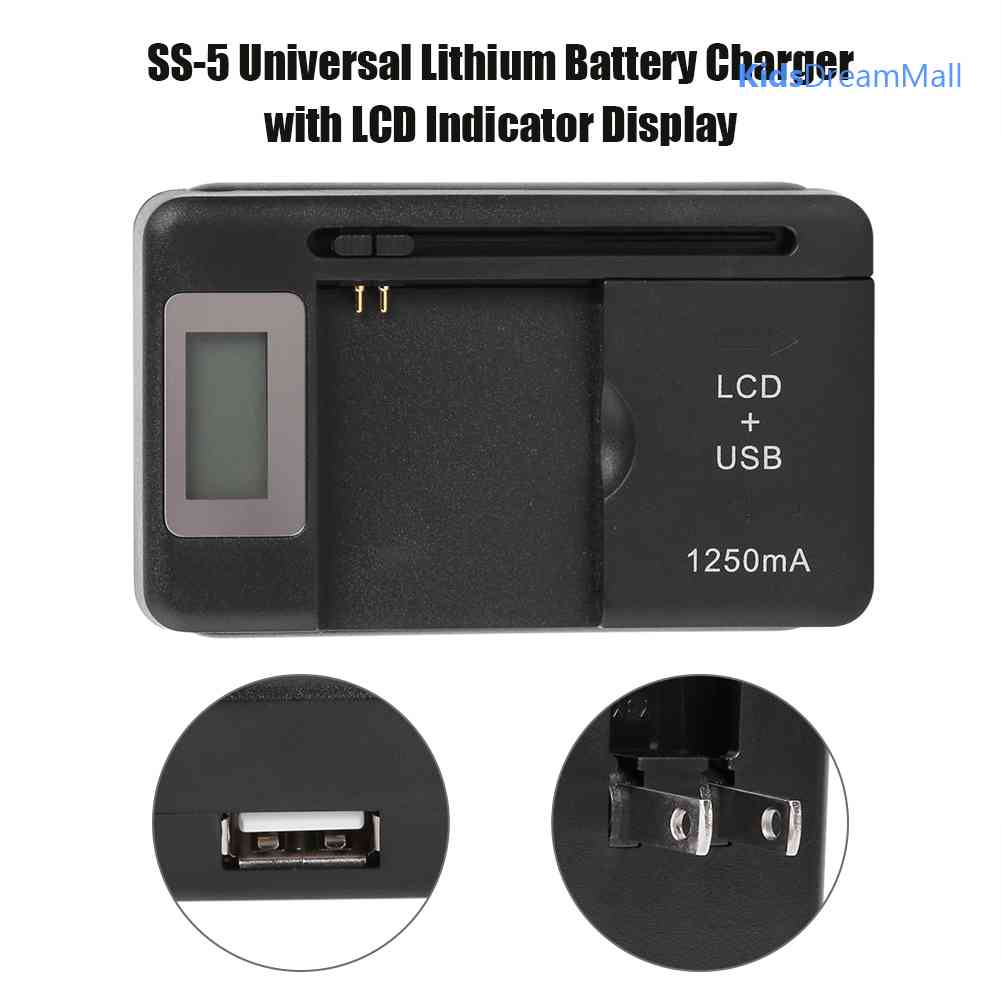 Bộ Sạc Pin Điện Thoại USB Có Màn Hình LCD Hiển Thị