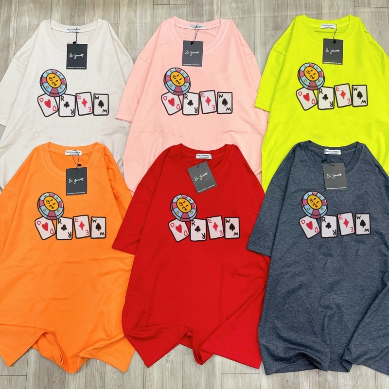 Áo Thun PHÔNG NAM NỮ Tay Ngắn UNISEX TẾT BÀI DREW - Hình chụp thật
