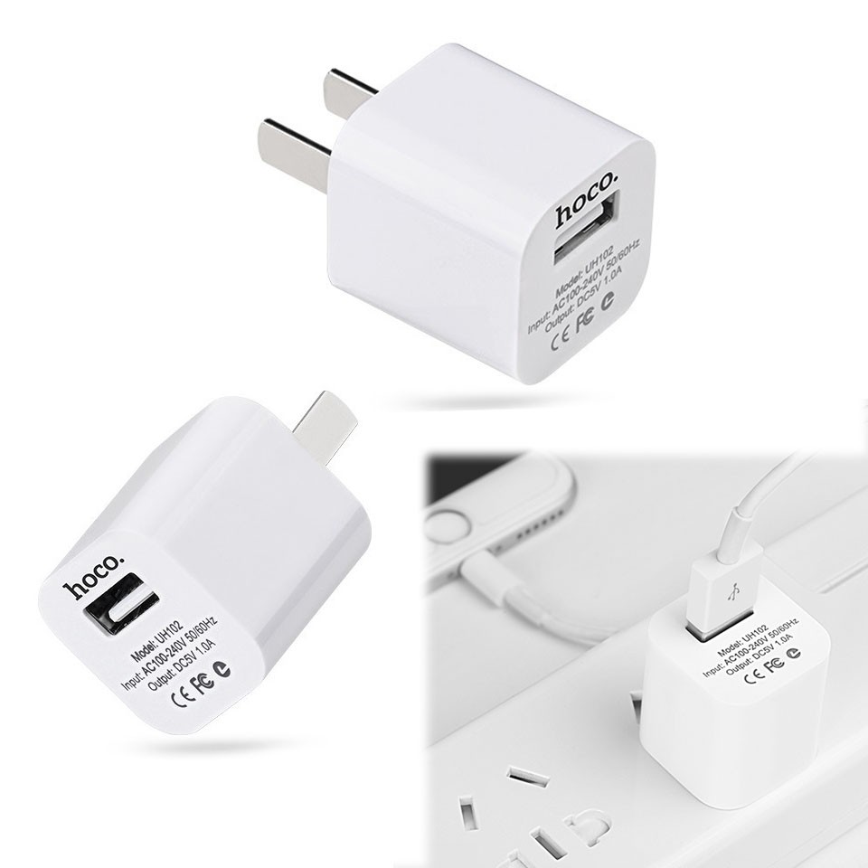 CỦ SẠC HOCO UH102 Chính Hãng Cao Cấp - Hỗ trợ sạc siêu nhanh - 5V1A -UH102