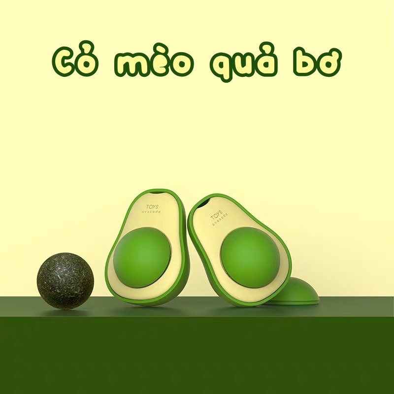 Cỏ Mèo Catnip Quả Bơ Bạc Hà Xoay Tròn Tiêu Búi Lông