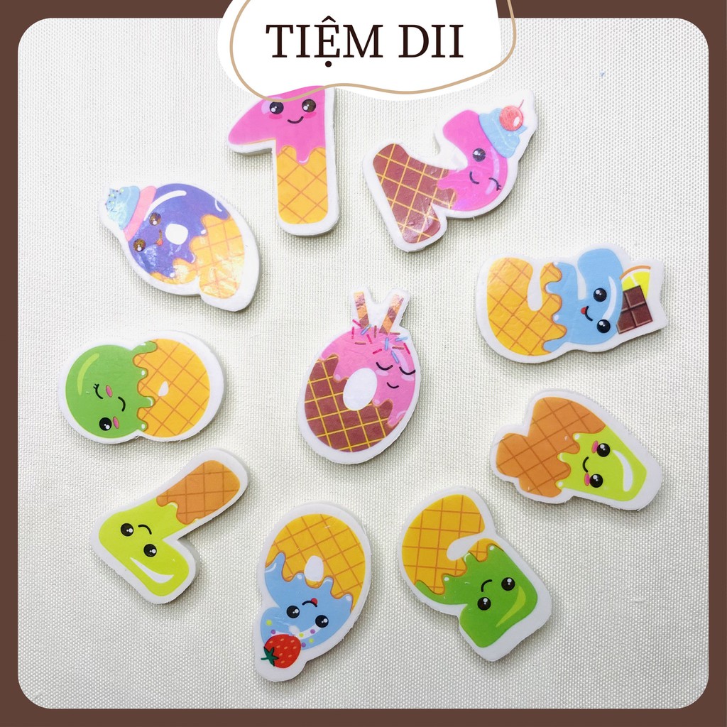 Tẩy Bút Chì, Gôm Tẩy Cute Hình Các Con Số Dễ Thương Cho Bé