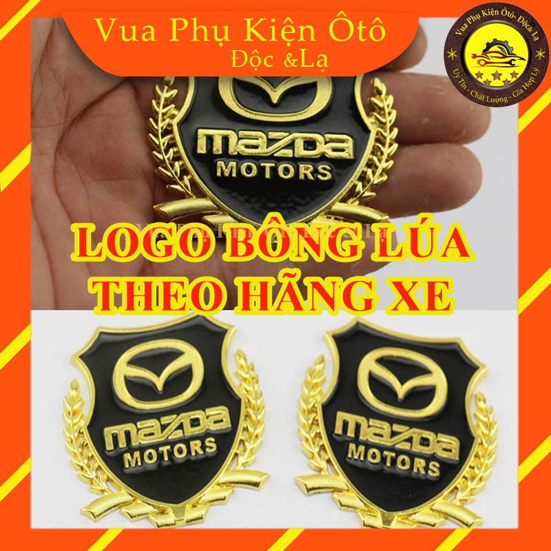 Logo bông lúa theo hãng xe thép không gỉ mạ màu(giá 1 đôi)