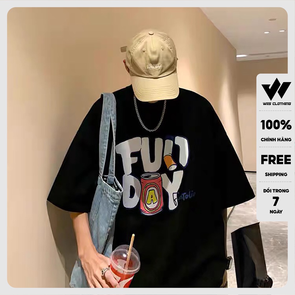 Áo thun tay lỡ unisex form rộng WIIS FunDay phông rộng nam nữ phong cách oversize ulzzang