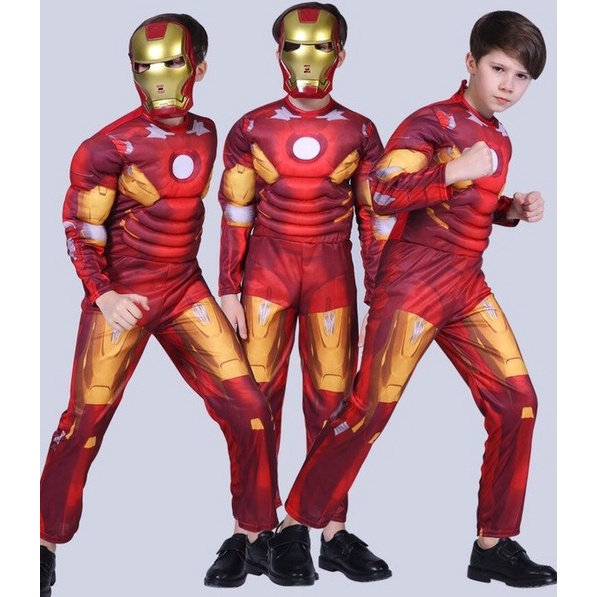 Người sắt hóa trang cho bé trai bộ quần áo trẻ em Iron man đồ chơi hóa trang halloween độn bông COS2114