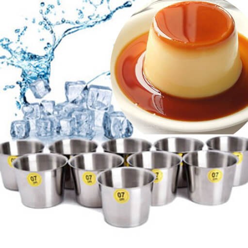 Bộ 5 cốc Đá Khuôn Nướng Bánh Flan Inox