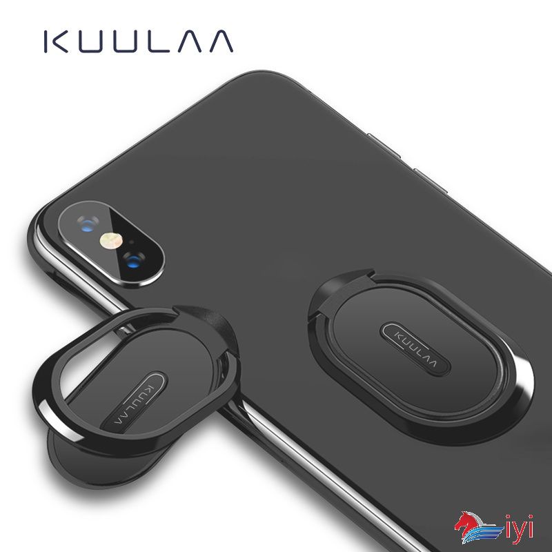 Vòng nhẫn xỏ ngón tay KUULAA mini bằng kim loại hít nam châm cho điện thoại iPhone