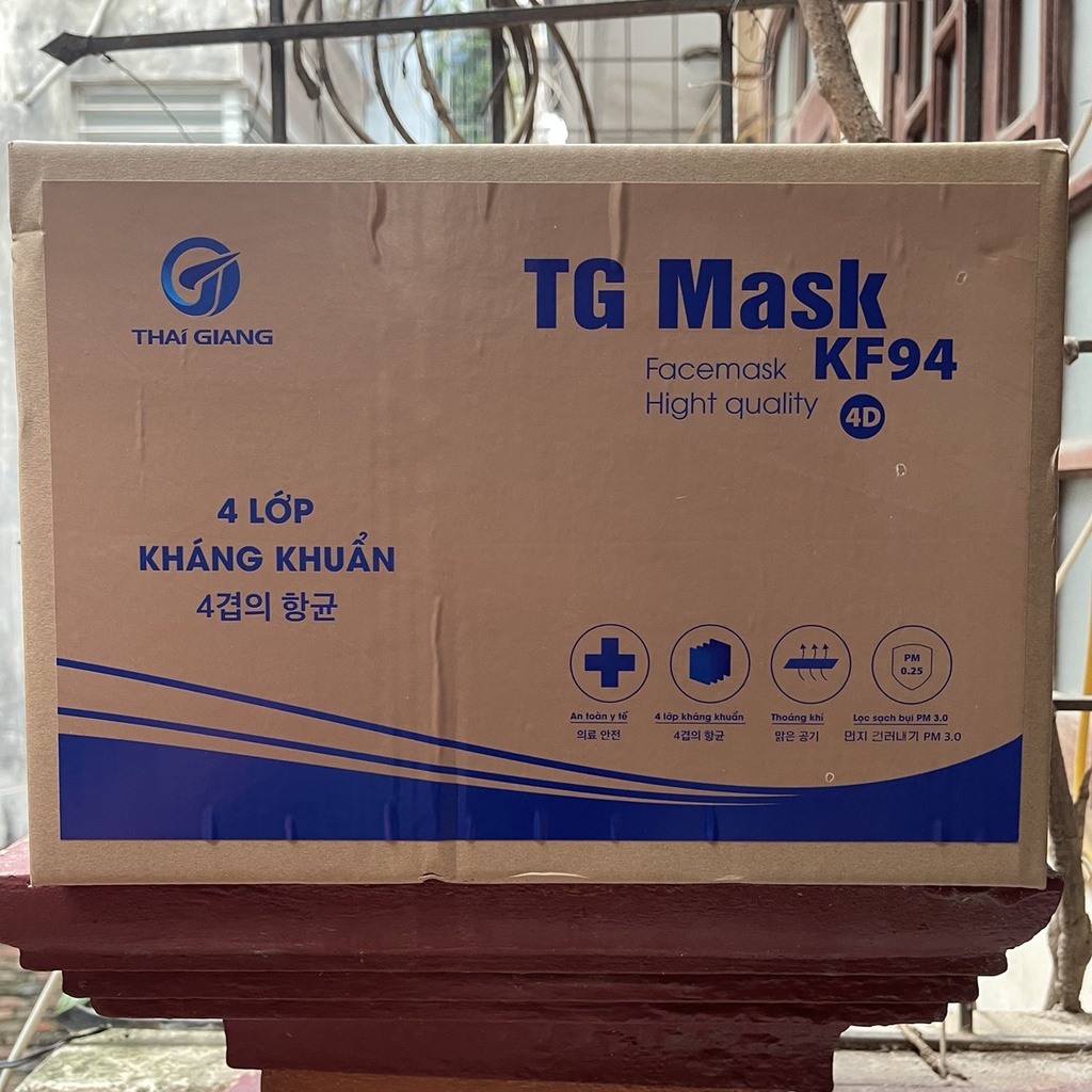 HOT Thùng 300 CHIẾC KHẨU TRANG YTẾ KHÁNG KHUẨN 4D TG MASK KF94 - facemark hight quality