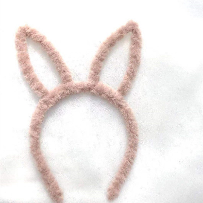 Băng Đô Tai Thỏ Bằng Vải Bông Mềm Mại Dễ Thương Cho Bé Gái