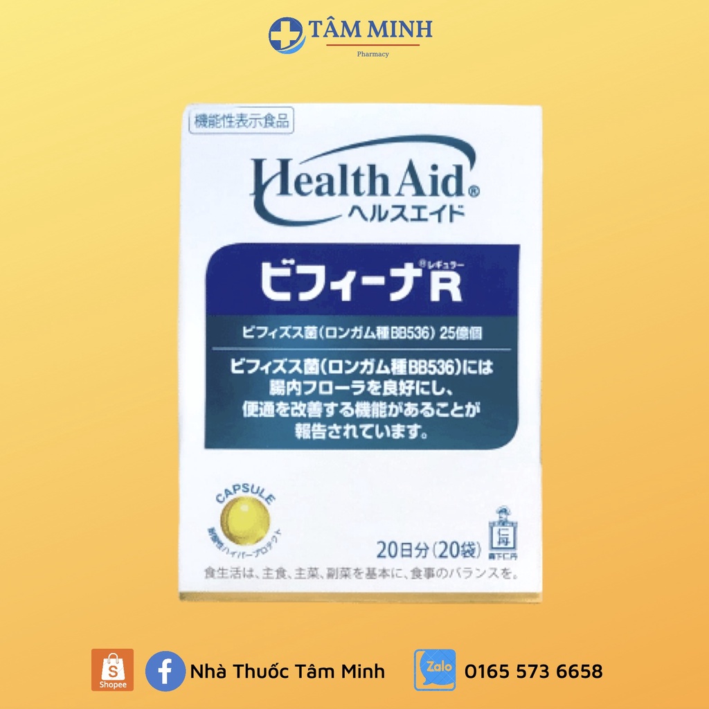 MEN VI SINH SỐ MỘT NHẬT BẢN HEALTH AID BIFINA R BỔ SUNG LỢI KHUẨN ĐƯỜNG RUỘT 20 GÓI