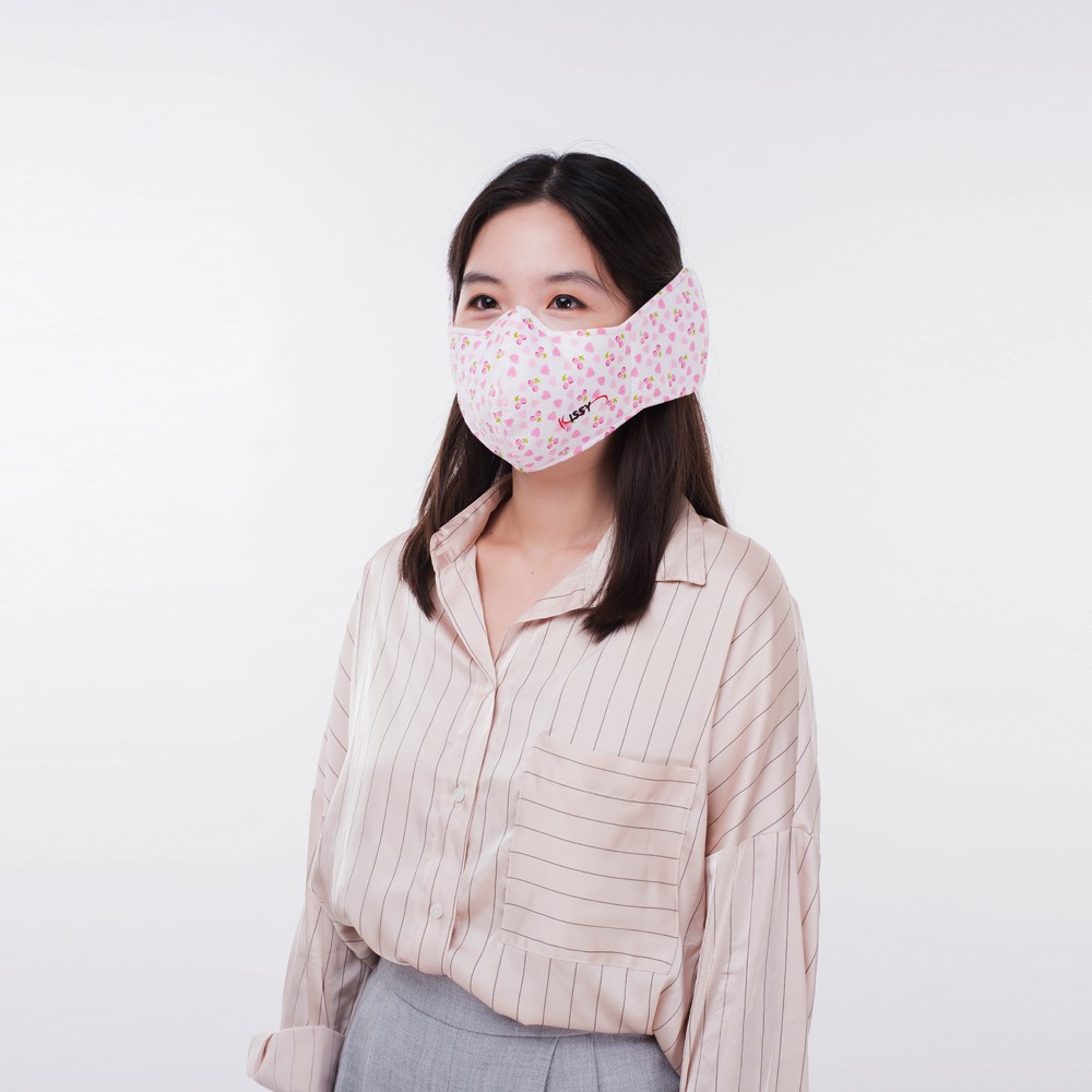 Khẩu Trang Kissy Che Tai Cho Nữ Chống Bụi Mịn Và Bảo Vệ Tai, Giao Đúng Mẫu Hoa To