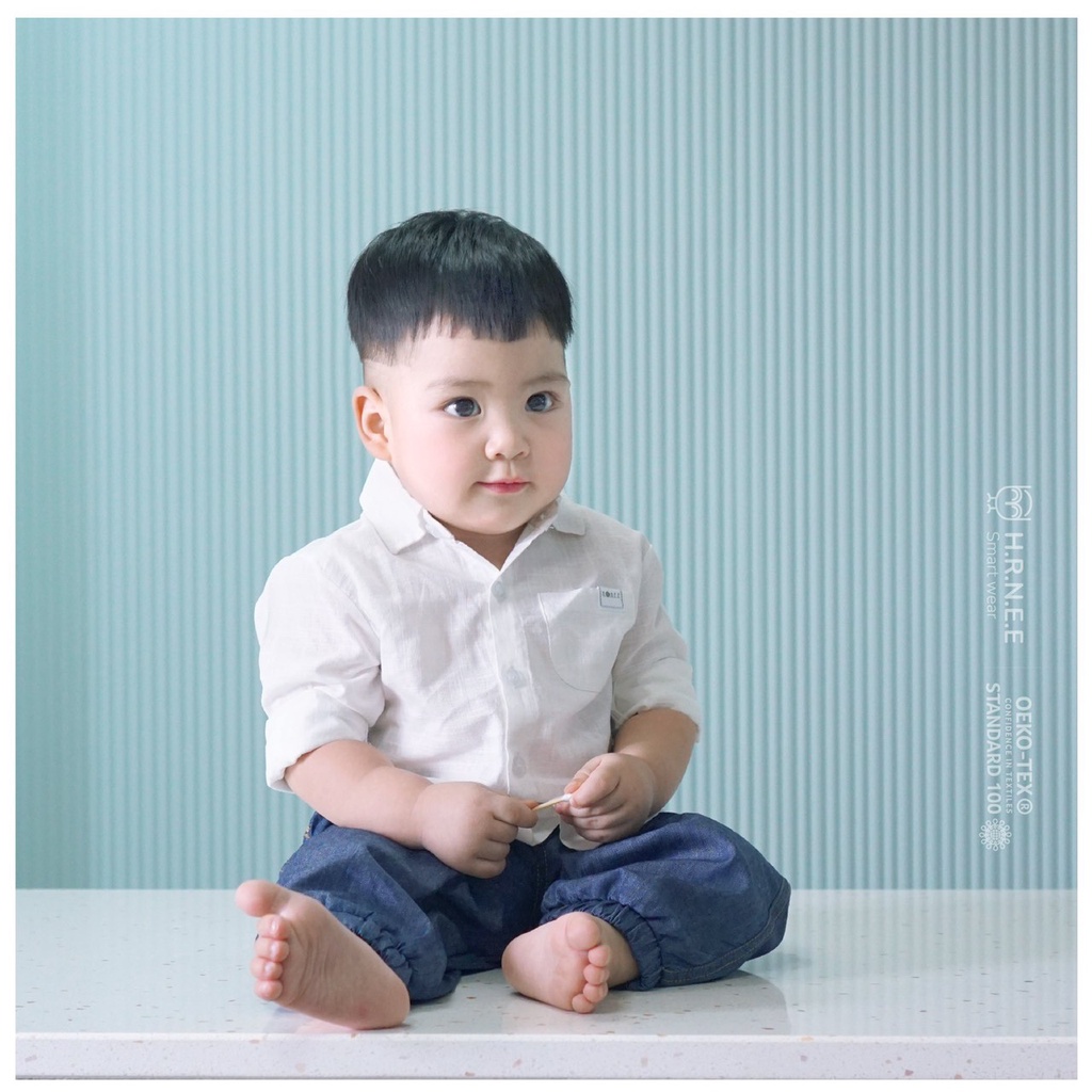 Hrnee Yếm và áo sơ mi cho bé 6M-4Y