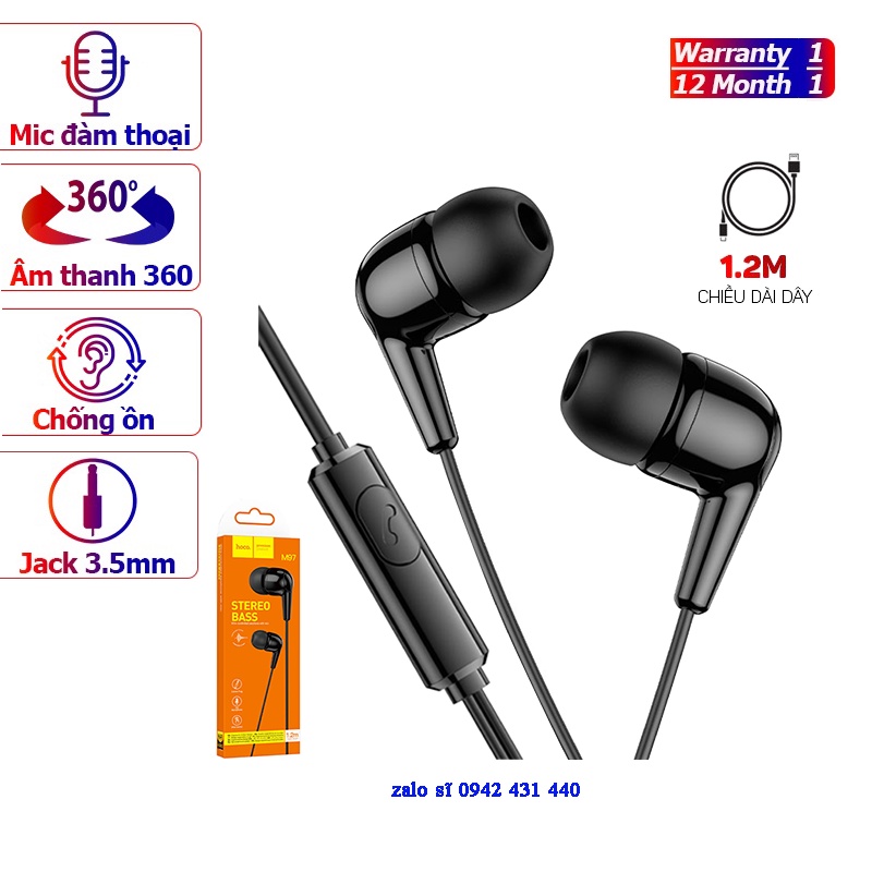 Tai Nghe  M97 Chất Lượng Cao Giắc Cắm 3.5mm Dài 1.2m