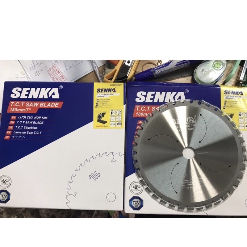 LƯỠI CƯA  HỢP KIM CẮT SẮT SENKA 180x1.8x20x38Răng Tốc độ 5500/vòng