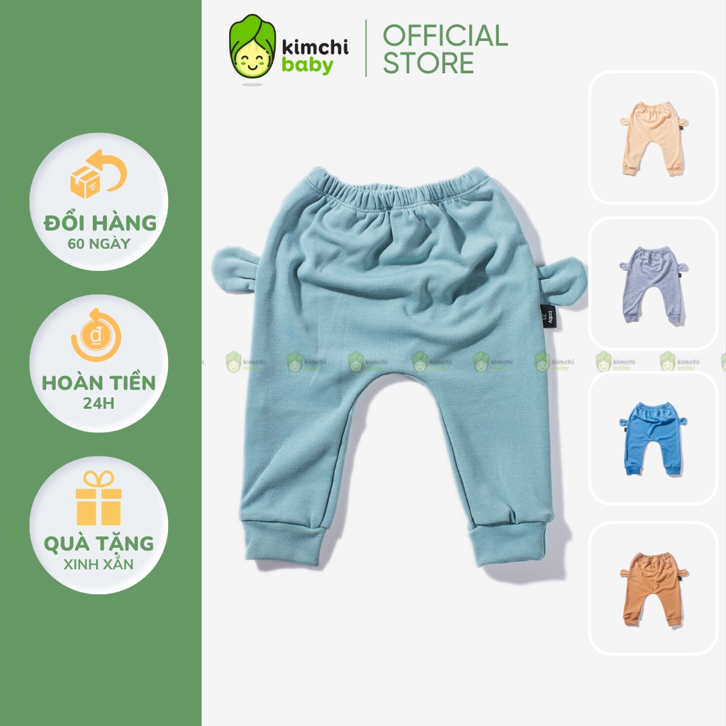 Quần Bé Trai, Bé Gái KIMCHIBABY Vải Len Gân Hoạ Tiết Tai Thú 3D, Quần Dài Cho Bé Mặc Thu Đông KWQTD2201