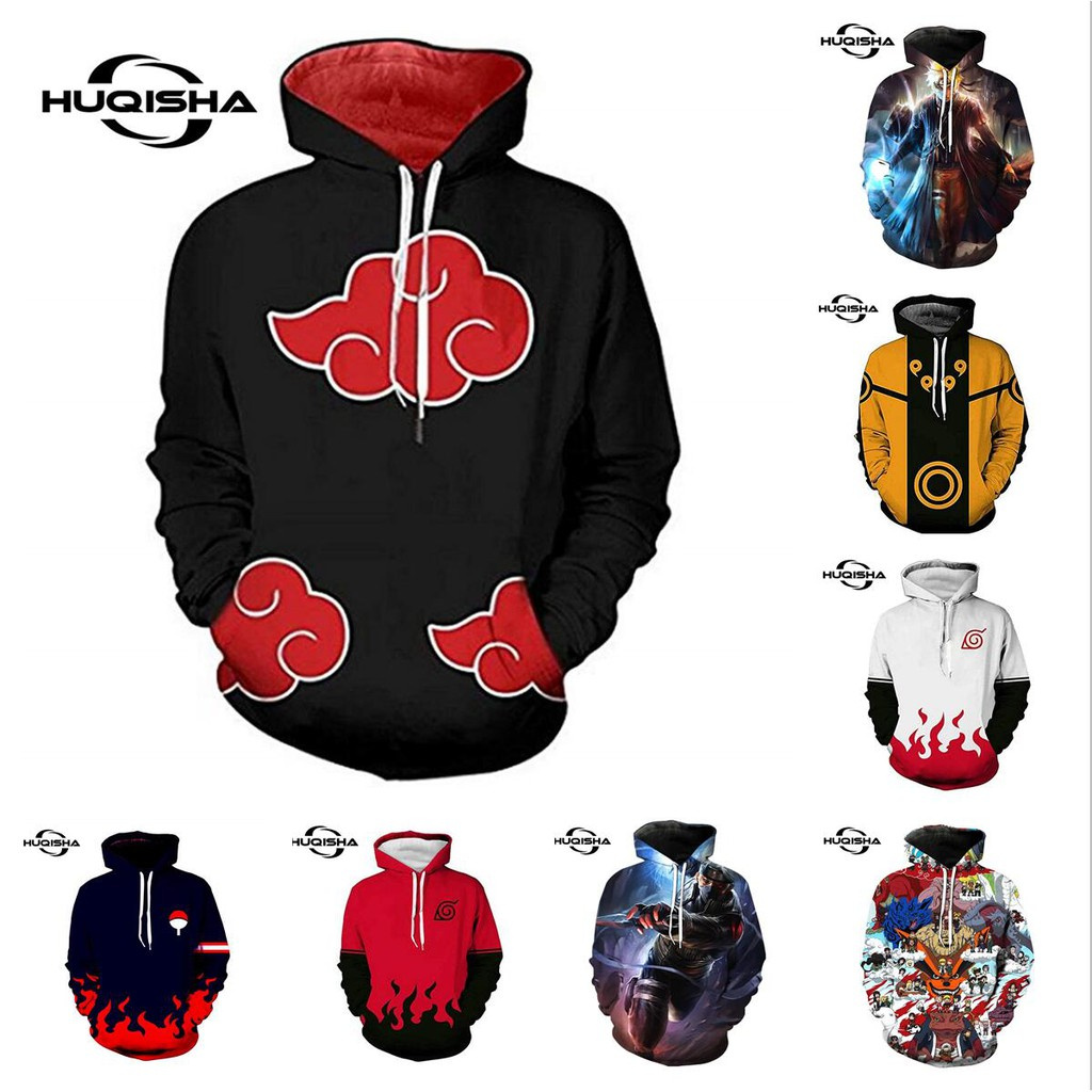 Cổ điển Akatsuki Hoodie Unisex Thường xuyên Áo khoác Naruto Áo len Uchiha Itachi Anime Nhật Bản