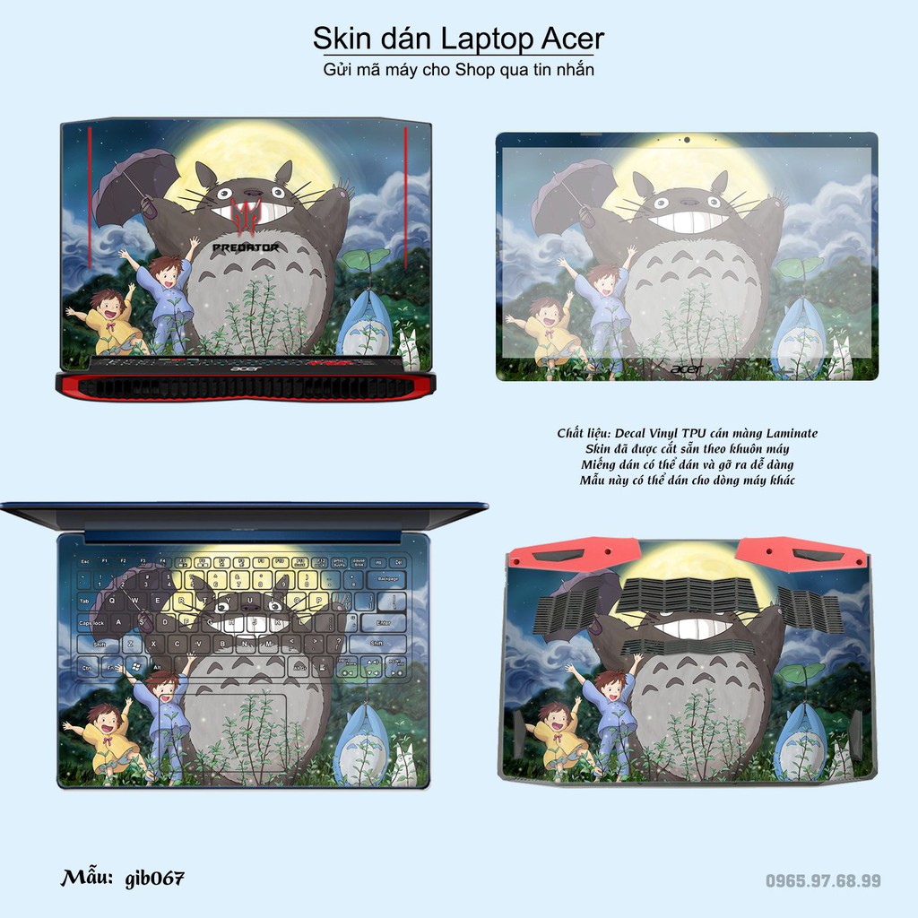 Skin dán Laptop Acer in hình Ghibli nhiều mẫu 10 (inbox mã máy cho Shop)