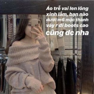 Áo len trễ vai