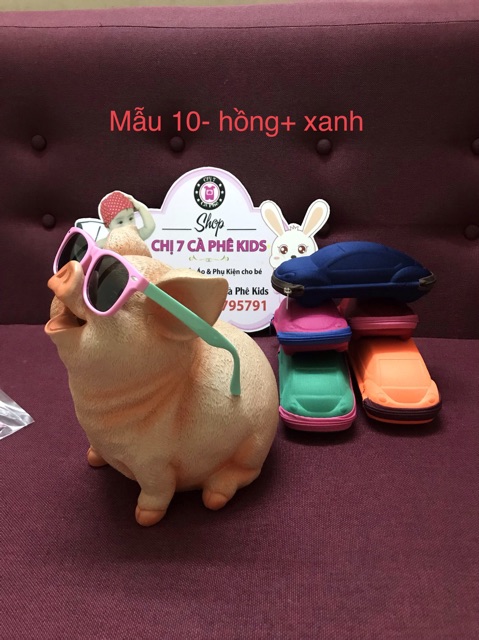 Kính cho bé - kính silicon dẻo không đau nhức mắt. + tặng kèm hộp kính hình ô tô cao cấp