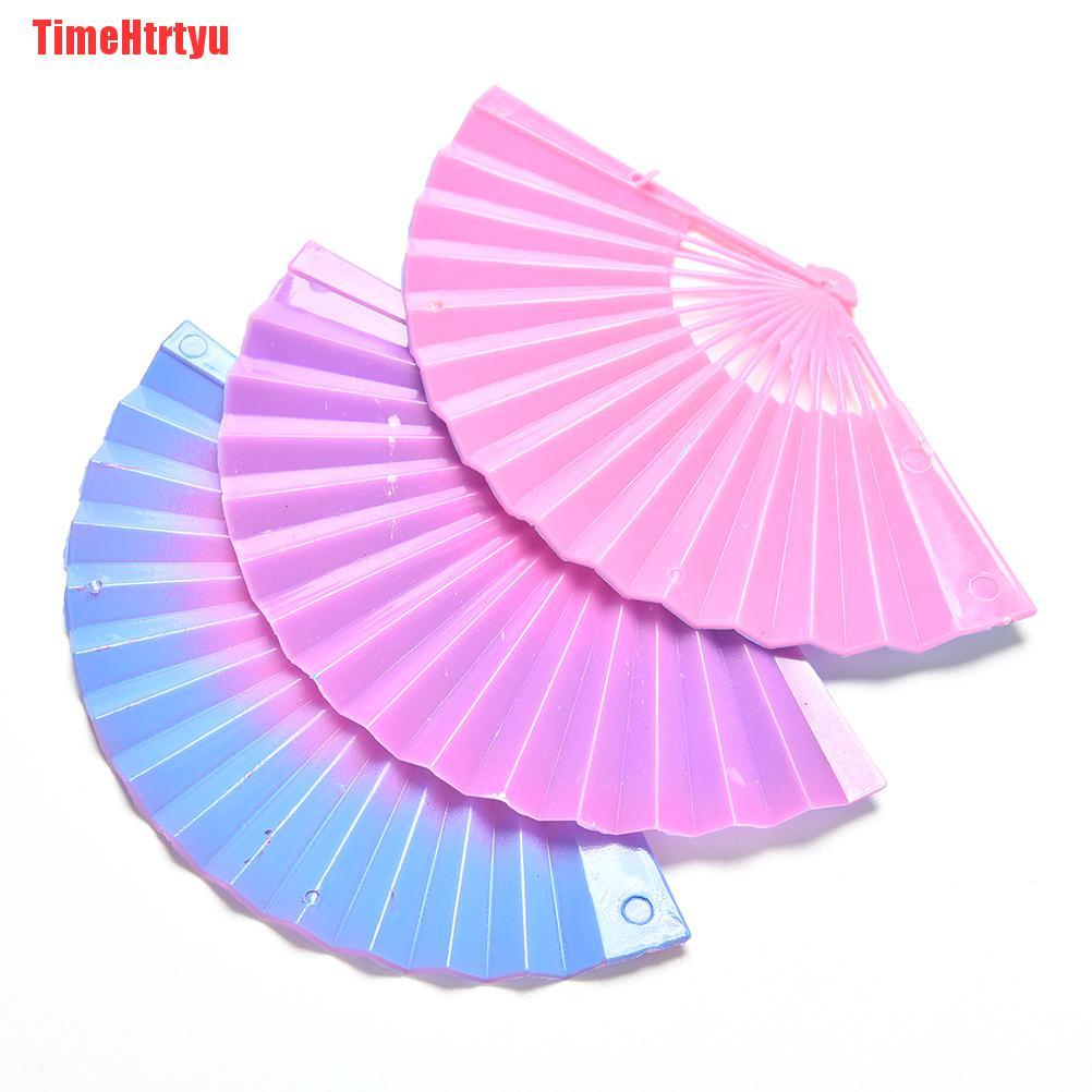 Timehrtyu Set 3 Quạt Màu Gradient Sáng Tạo Cho Búp Bê Barbie