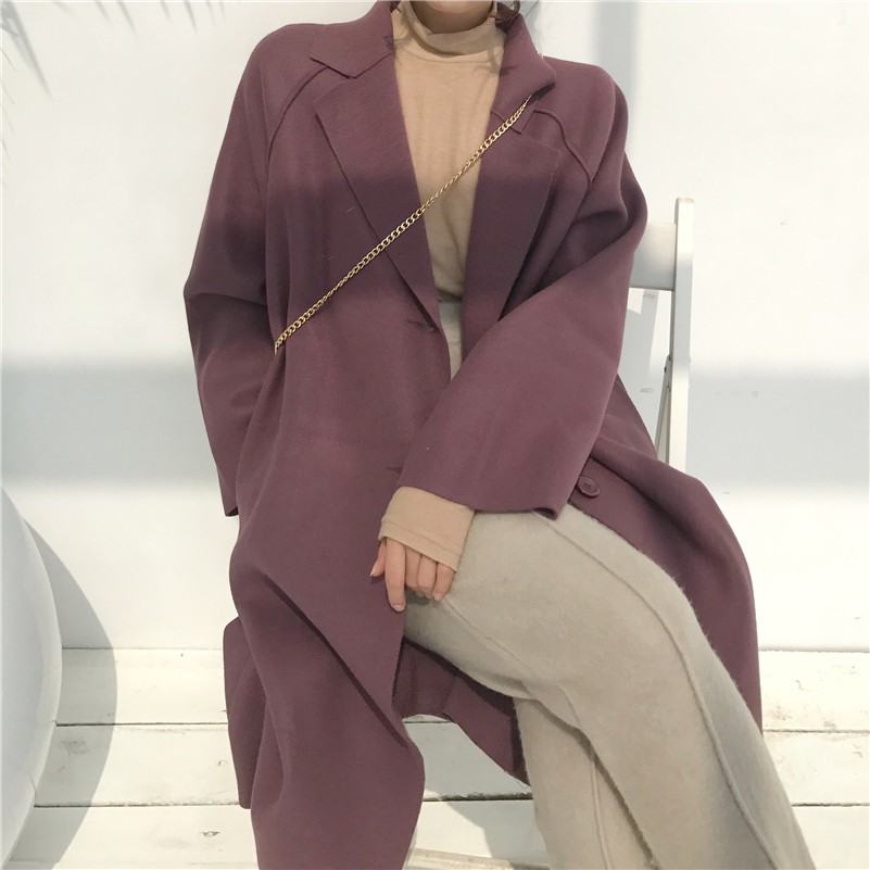 Áo khoác dạ Tím paster  Quảng châu order MÃ 113489