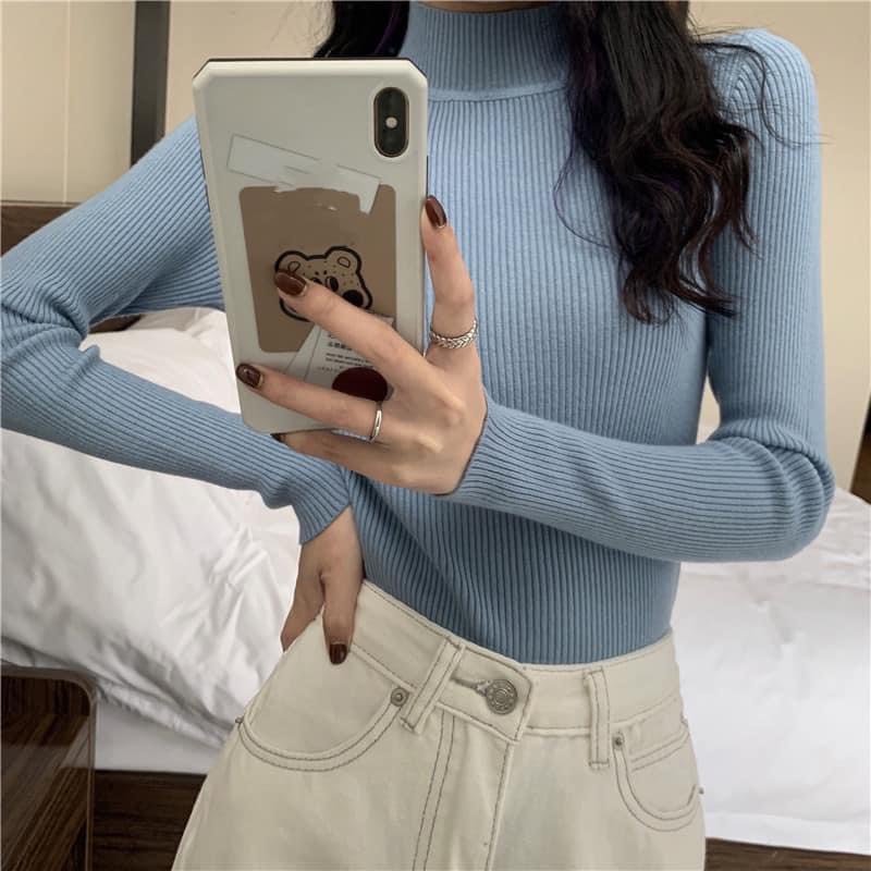 Áo len tăm nữ mềm mại co giãn, áo giữ nhiệt cổ 3 phân nhiều màu dễ phối đồ - Almaz Fashion