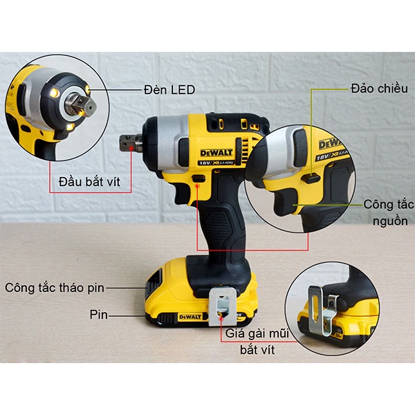 Máy khoan pin, máy siết bulong 20v Dw động cơ không chổi than, 3 chức năng. Hàng loại I, bảo hành 12 tháng.