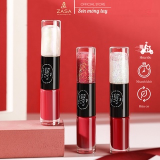 Sơn móng tay thiết kế 2 đầu tiện lợi nhiều màu dễ thương, gel lạnh, không hơ máy, thân thiện không vàng móng