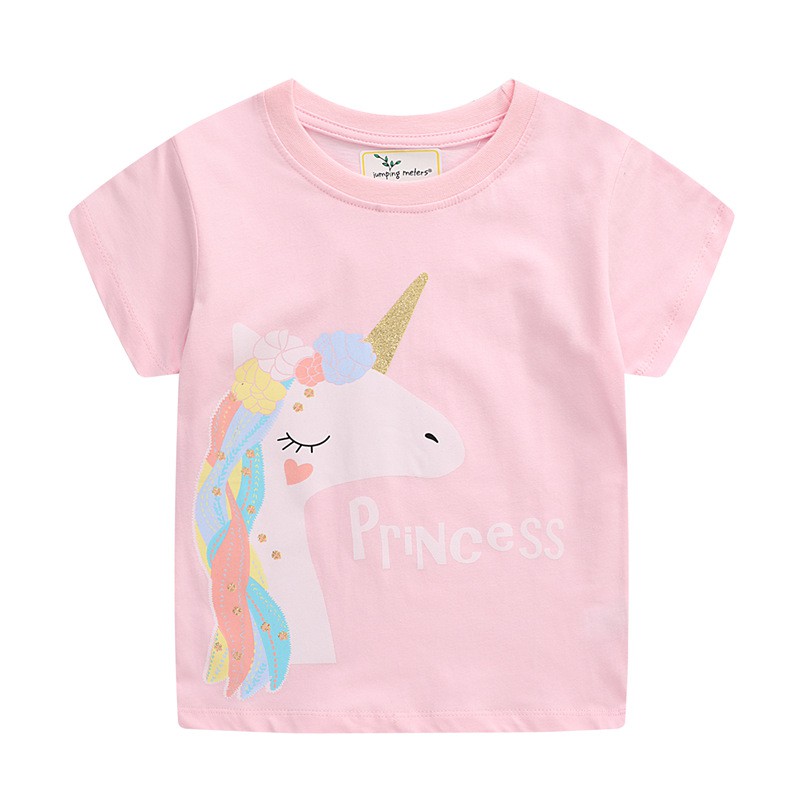 Áo Thun Tay Ngắn In Hình Dễ Thương Cho Bé Gái