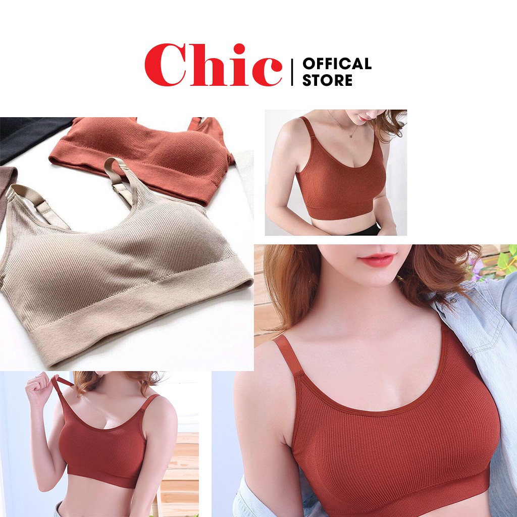 Áo Bra CBT1BRA01 Bra Tập Gym VNXK Kiểu Dáng Thể Thao Chất Liệu Cotton Bề Mặt Gân Tăm 2 Dây Mặc Thoải Mái(SIZE 40-65KG