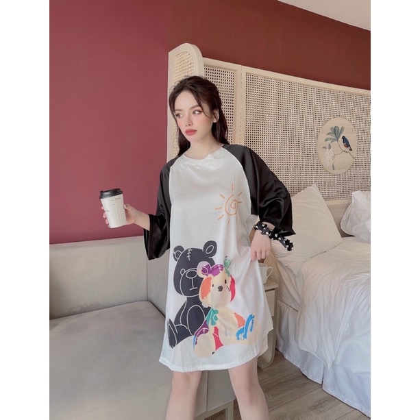 [HÌNH CHỤP THẬT - CÓ SẴN TẠI CỬA HÀNG] Đầm lụa ngủ cổ tròn form rộng Sam | BigBuy360 - bigbuy360.vn