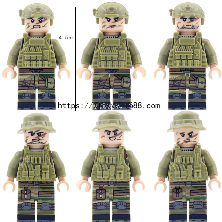 Đồ chơi lego swat , lego quân sự - Combo 6 Lính Đặc Nhiệm SEAL (TẶNG KÈM VŨ KHÍ )