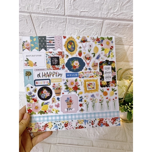 Sticker theo tờ trang trí love box , khung ảnh 3D ,Scrapbook chủ đề Happy và Happy Brithday không dán decal