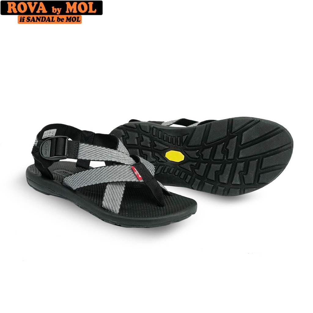 Giày sandal nam quai chéo vải dù có quai hậu cố định mang đi học đi biển du lịch hiệu Rova RV133B