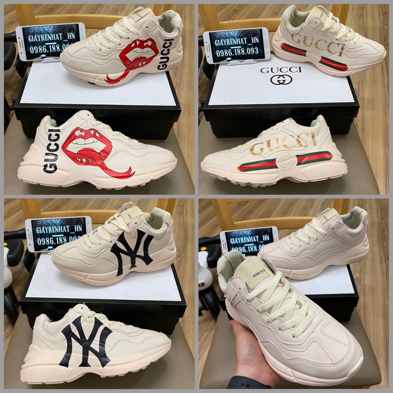 [KÈM TẤT+HỘP]GIÀY THỂ THAO CHUNKY VÀNG KEM