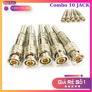 Combo 10 Jack BNC Lò Xo Lõi Đồng Loại 1 - Chuyên Dụng Cho Camera, Đầu Ghi Hình Camera