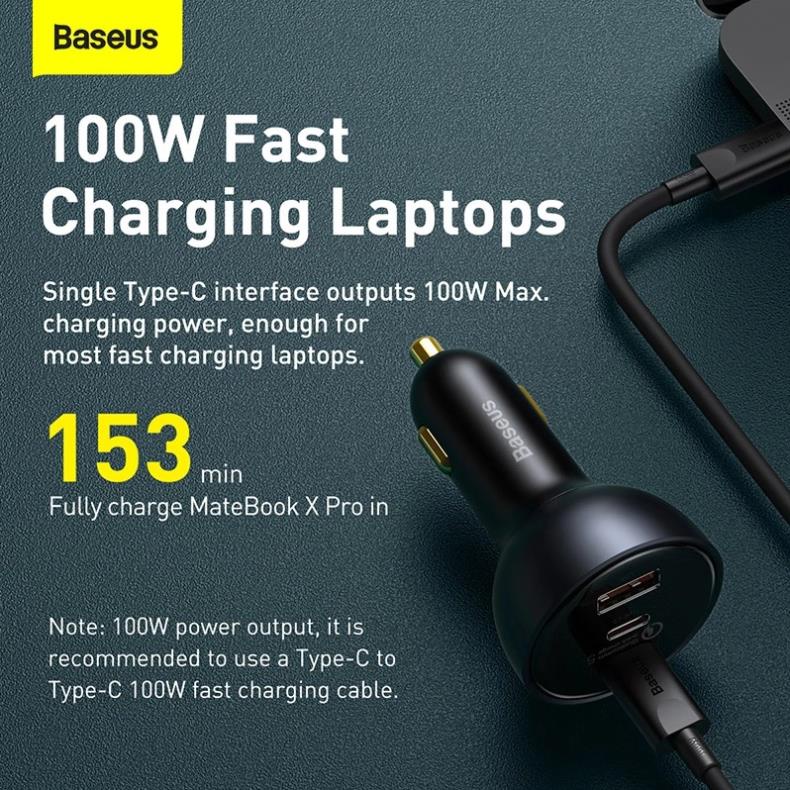 Tẩu sạc nhanh 160W Baseus QC 5.0 gắn xe hơi tiện dụng cho IP13 12 Pro Laptop/máy tính bàn_TOPBUY24HMall