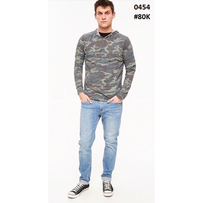 Áo Thun Nam F21 Tay Dài Có Nón Vằn Lính - 0454 | BigBuy360 - bigbuy360.vn