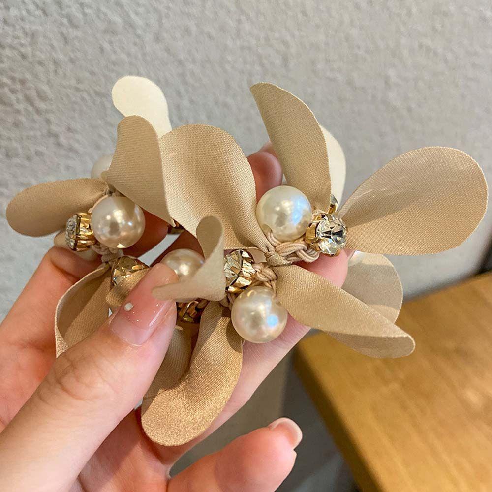 NICKOLAS Dây Cột Tóc Đuôi Ngựa Đính Đá Đơn Giản Ngọt Ngào Cho Nữ