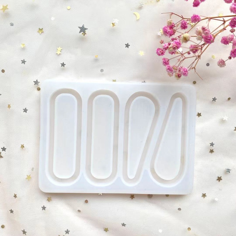 Khuôn Silicone Làm Kẹp Tóc Hình Cát Chảy Bằng Resin Epoxy