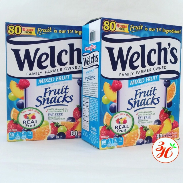 Thung 90 gói kẹo dẻo WELCH Fruit Snacks Mỹ