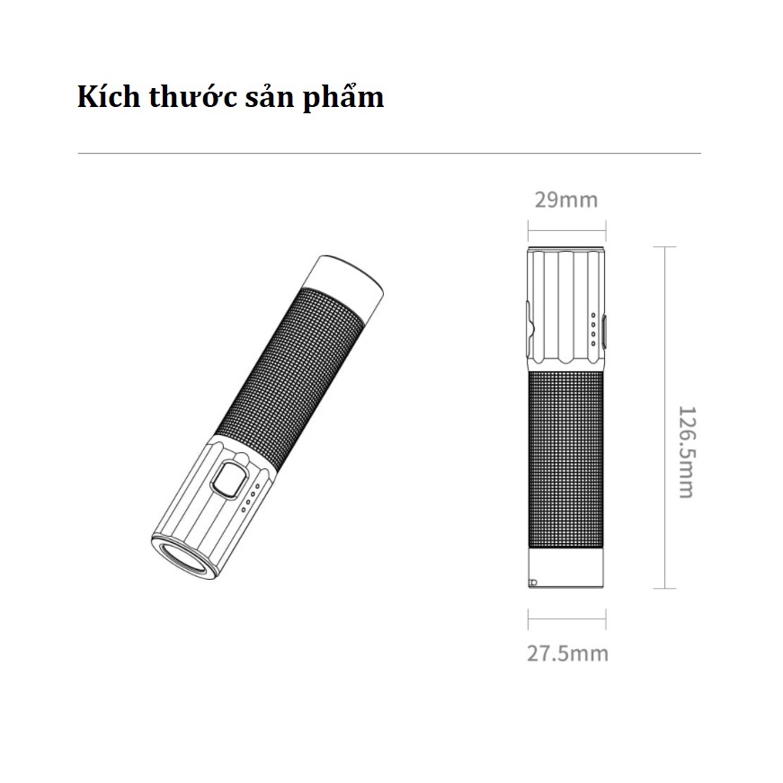 Đèn pin Nextool ngoài trời chiếu thẳng siêu sáng NE20069